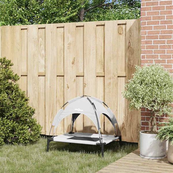 Grote foto vidaxl hondenbed zilvergrijs 76 x 62 x 70 5 cm staal dieren en toebehoren toebehoren