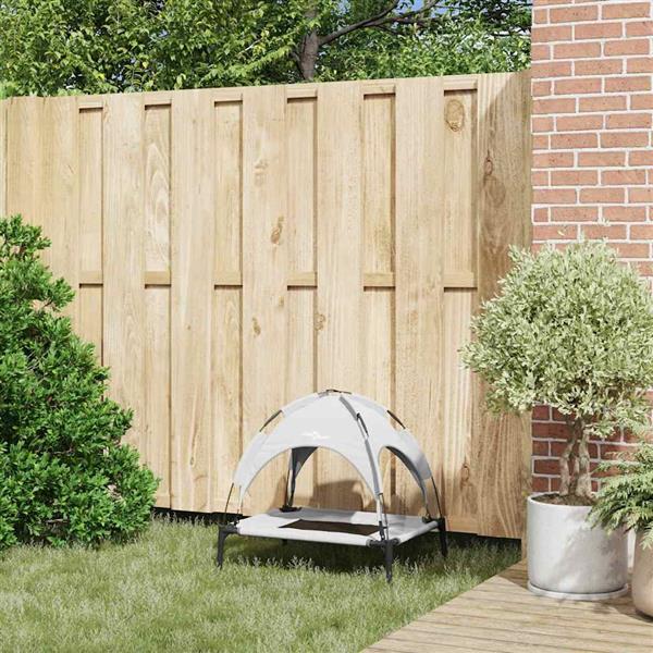 Grote foto vidaxl hondenbed zilvergrijs 62 x 48 x 61 cm staal dieren en toebehoren toebehoren