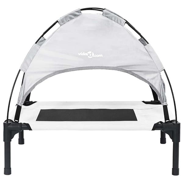 Grote foto vidaxl hondenbed zilvergrijs 62 x 48 x 61 cm staal dieren en toebehoren toebehoren