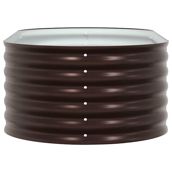 Grote foto vidaxl verhoogd bed bruin 160 x 80 x 44 cm staal tuin en terras overige tuin en terras