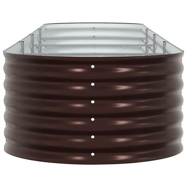 Grote foto vidaxl verhoogd bed bruin 400 x 80 x 44 cm staal tuin en terras overige tuin en terras