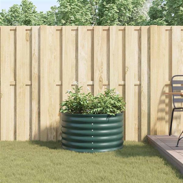 Grote foto vidaxl verhoogd bed groen 80 x 80 x 44 cm staal tuin en terras overige tuin en terras