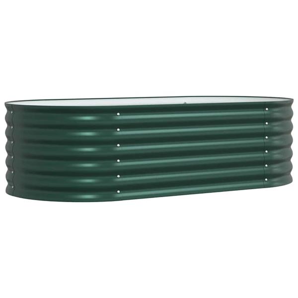 Grote foto vidaxl verhoogd bed groen 160 x 80 x 44 cm staal tuin en terras overige tuin en terras
