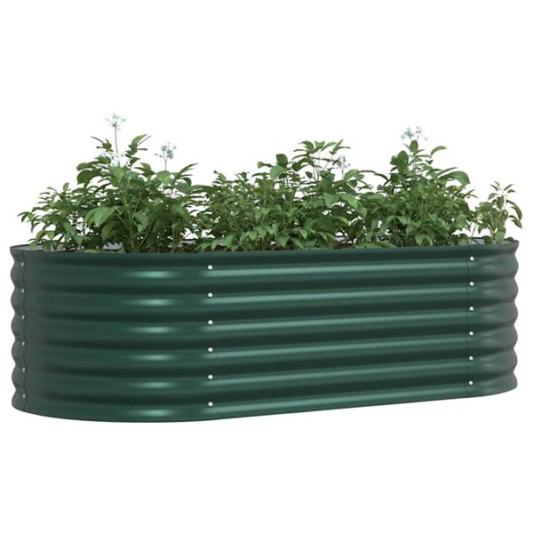 Grote foto vidaxl verhoogd bed groen 160 x 80 x 44 cm staal tuin en terras overige tuin en terras