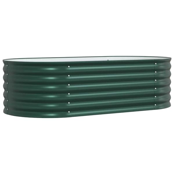 Grote foto vidaxl verhoogd bed groen 160 x 80 x 44 cm staal tuin en terras overige tuin en terras