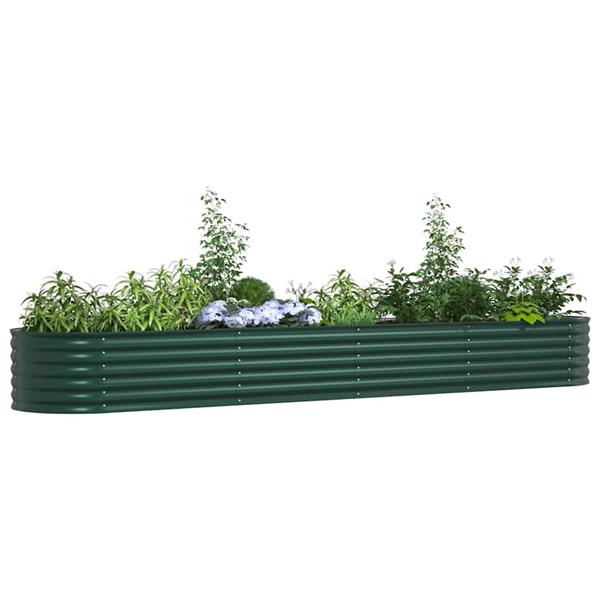 Grote foto vidaxl verhoogd bed groen 400 x 80 x 44 cm staal tuin en terras overige tuin en terras
