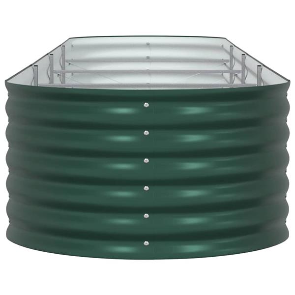Grote foto vidaxl verhoogd bed groen 400 x 80 x 44 cm staal tuin en terras overige tuin en terras