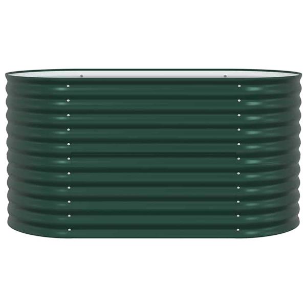 Grote foto vidaxl verhoogd bed groen 160 x 80 x 81 cm staal tuin en terras overige tuin en terras