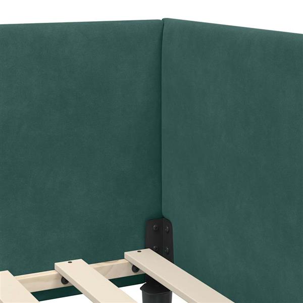 Grote foto vidaxl hoekbedframe donkergroen 80 cm x 200 cm polyester en multiplex antiek en kunst stoelen en banken