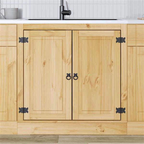 Grote foto vidaxl kast ski honingbruin 80 x 46 x 81 5 cm massief grenenhout huis en inrichting keukens