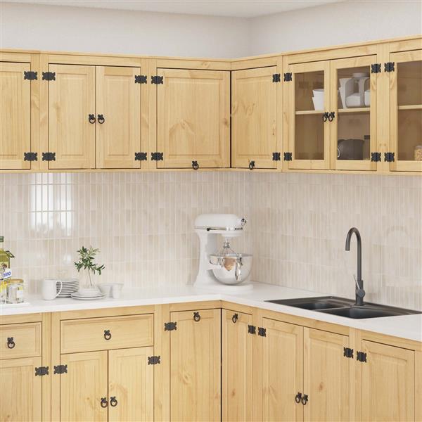 Grote foto vidaxl kast ski honingbruin 80 x 80 x 60 cm massief grenenhout huis en inrichting keukens