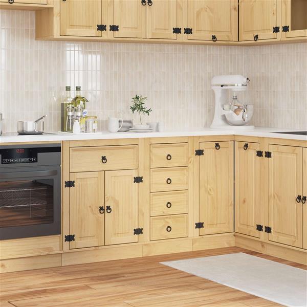 Grote foto vidaxl kast ski honingbruin 40 x 46 x 81 cm massief grenenhout huis en inrichting keukens