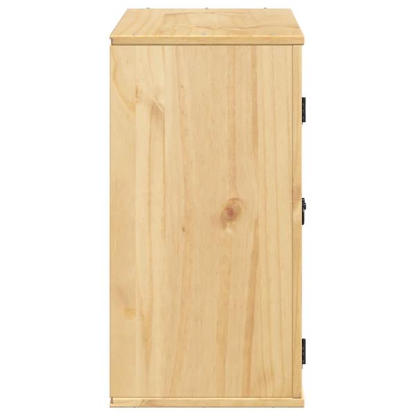 Grote foto vidaxl kast ski honingbruin 60 x 32 x 40 cm massief grenenhout huis en inrichting keukens