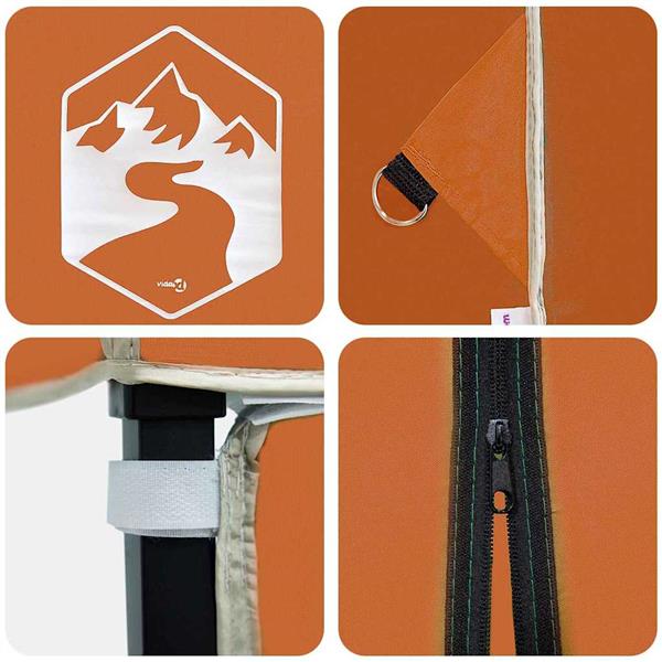 Grote foto vidaxl luifeltent oranje 243 x 243 x 251 cm stof tuin en terras overige tuin en terras