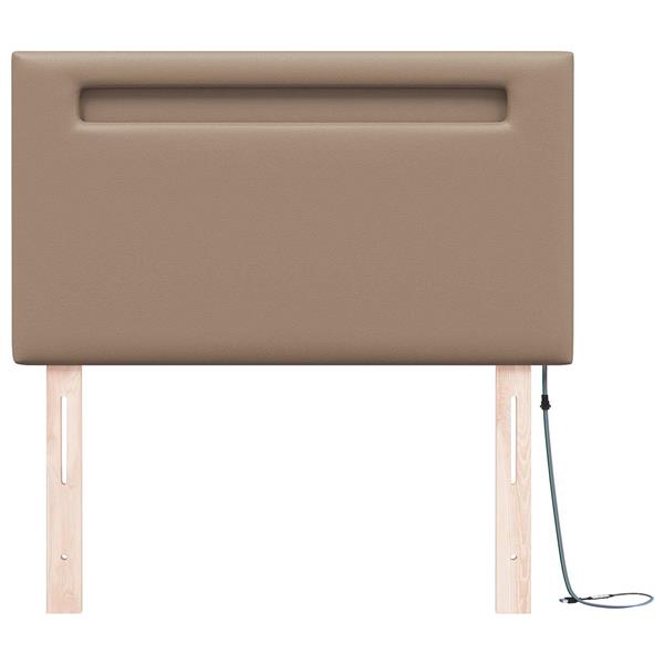Grote foto vidaxl led hoofdbord cappuccino 90 cm nep leer antiek en kunst stoelen en banken