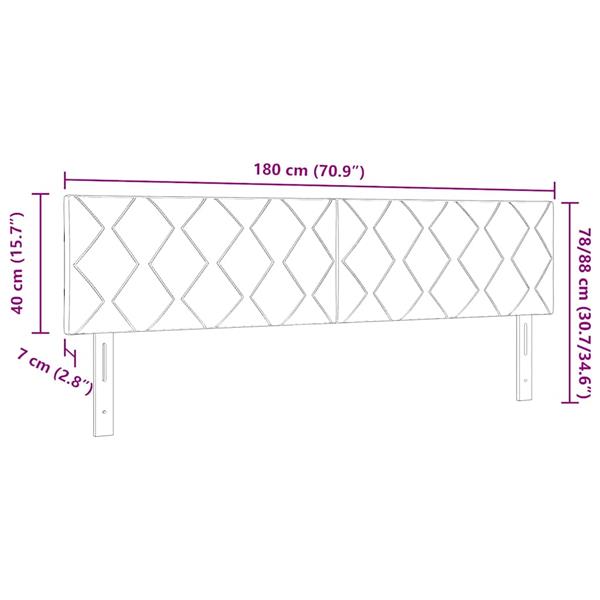 Grote foto vidaxl hoofdbord met hoofdeinde lichtgrijs 180 cm fluweel antiek en kunst stoelen en banken