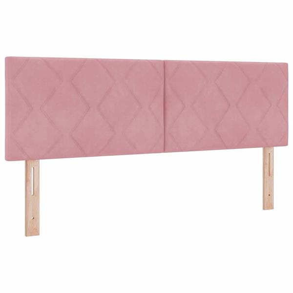 Grote foto vidaxl hoofdbord met hoofdeinde roze 160 cm fluweel antiek en kunst stoelen en banken