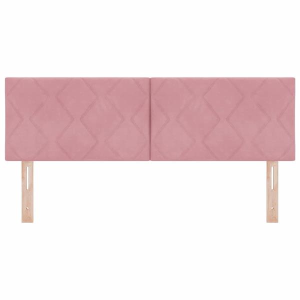 Grote foto vidaxl hoofdbord met hoofdeinde roze 160 cm fluweel antiek en kunst stoelen en banken