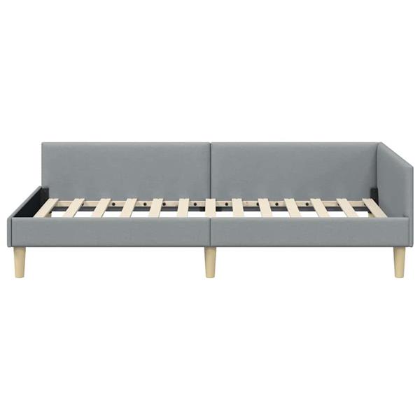 Grote foto vidaxl hoekbedframe met hoofdeinde lichtgrijs 80 x 200 cm stof antiek en kunst stoelen en banken