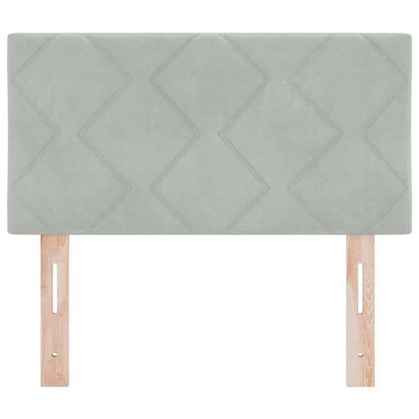 Grote foto vidaxl hoofdbord met hoofdeinde lichtgrijs 80 cm fluweel antiek en kunst stoelen en banken