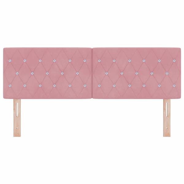 Grote foto vidaxl hoofdbord met hoofdeinde roze 144 cm nep leer antiek en kunst stoelen en banken