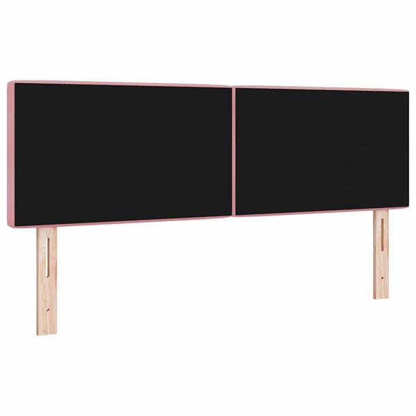Grote foto vidaxl hoofdbord met hoofdeinde roze 144 cm nep leer antiek en kunst stoelen en banken