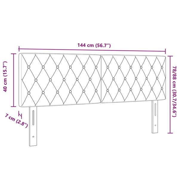 Grote foto vidaxl hoofdbord met hoofdeinde lichtgrijs 144 cm nep leer antiek en kunst stoelen en banken