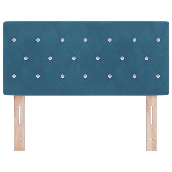 Grote foto vidaxl hoofdbord met hoofdeinde donkerblauw 100 cm nep leer antiek en kunst stoelen en banken