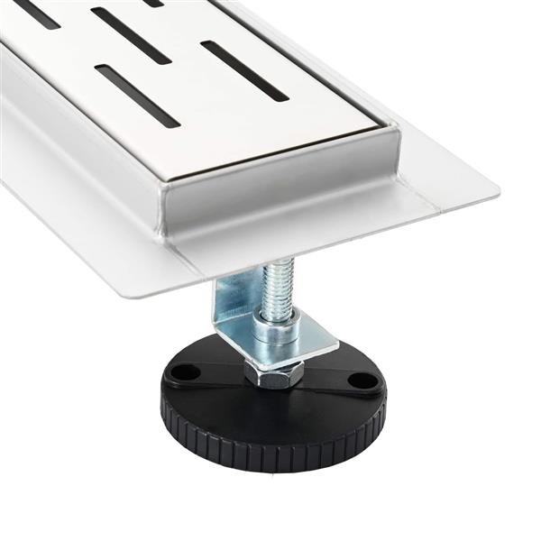 Grote foto vidaxl doucheafvoer glasdeksel met 360 sifon zilver 100 cm doe het zelf en verbouw sanitair