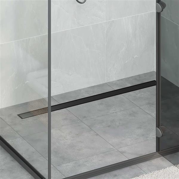 Grote foto vidaxl doucheafvoer 2 in 1 met 360 sifon zwart 100 cm doe het zelf en verbouw sanitair