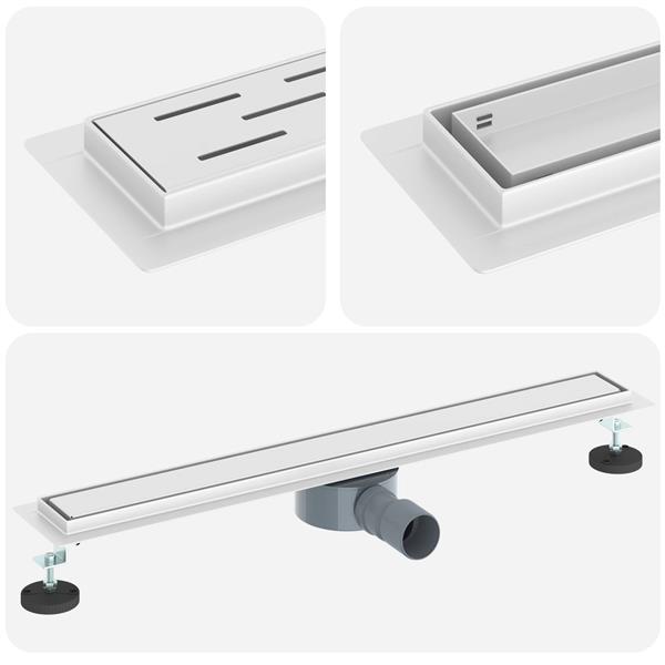 Grote foto vidaxl doucheafvoer 2 in 1 met 360 sifon zilver 70 cm doe het zelf en verbouw sanitair