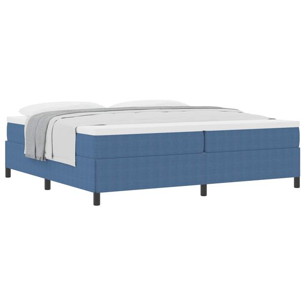 Grote foto vidaxl boxspringbed blauw 200 x 200 cm fluweel antiek en kunst stoelen en banken