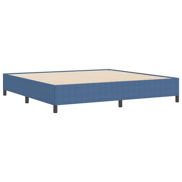 Grote foto vidaxl boxspringbed blauw 200 x 200 cm fluweel antiek en kunst stoelen en banken