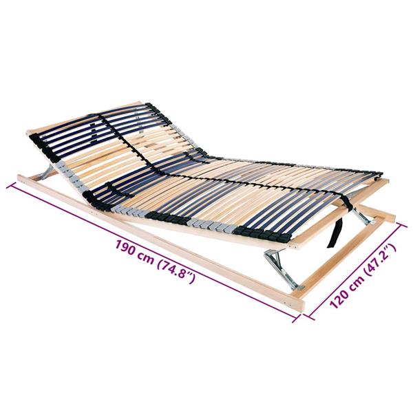 Grote foto vidaxl lattenbodem bruin 120 x 190 cm massief beukenhout antiek en kunst stoelen en banken