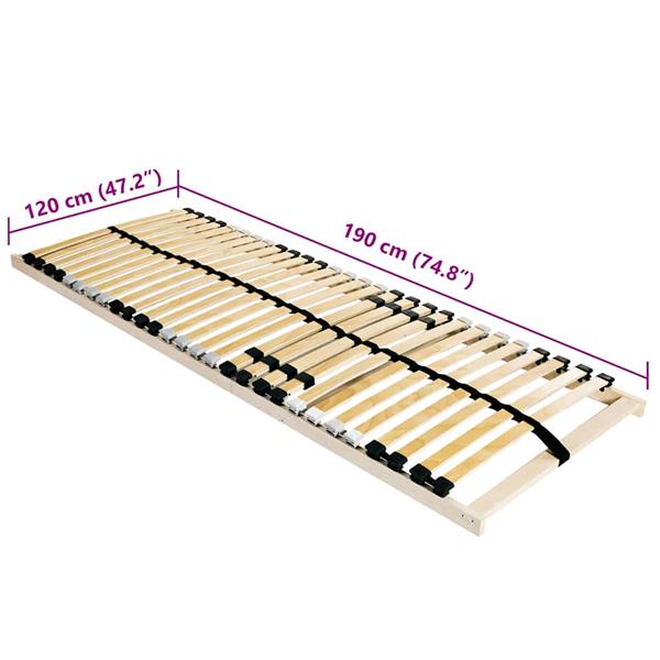 Grote foto vidaxl lattenbodem bruin 120 x 190 cm massief beukenhout antiek en kunst stoelen en banken