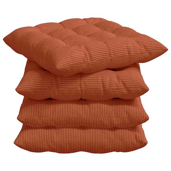 Grote foto vidaxl zitkussens 4 pcs rood oranje 40 x 40 x 6 cm katoen stof huis en inrichting woningdecoratie