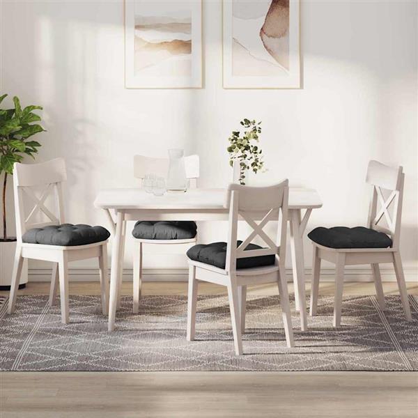 Grote foto vidaxl zitkussens 4 pcs donkergrijs 45 x 45 cm katoen stof huis en inrichting woningdecoratie