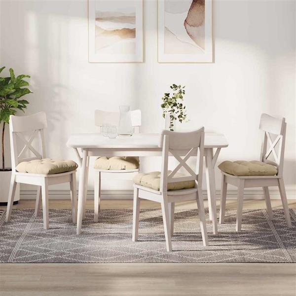 Grote foto vidaxl zitkussens 4 pcs cr me 40 x 40 cm microvezel stof huis en inrichting woningdecoratie