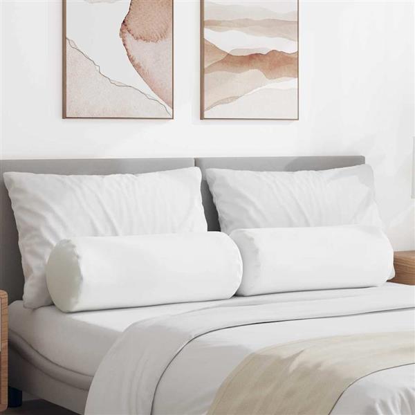Grote foto vidaxl bolster kussens 2 stuks wit 25 x 70 cm stof huis en inrichting woningdecoratie