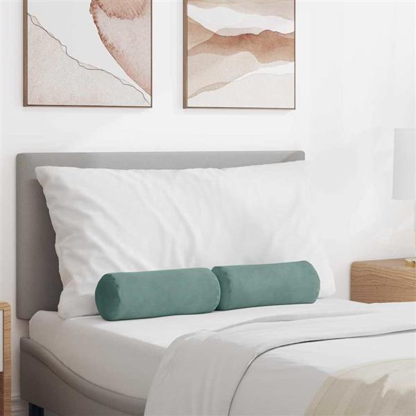 Grote foto vidaxl bolster kussens 2 stuks zeegroen 15 x 40 cm cordstof huis en inrichting woningdecoratie