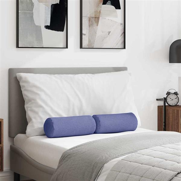 Grote foto vidaxl bolster kussens 2 stuks jeans blauw 15 x 40 cm stof huis en inrichting woningdecoratie