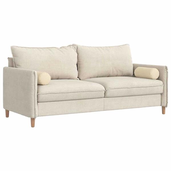 Grote foto vidaxl bolster kussens 2 stuks cr me 15 x 40 cm stof huis en inrichting woningdecoratie