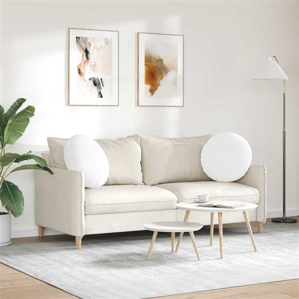 Grote foto vidaxl zitkussens 2 pcs wit 50 x 19 cm stof huis en inrichting woningdecoratie