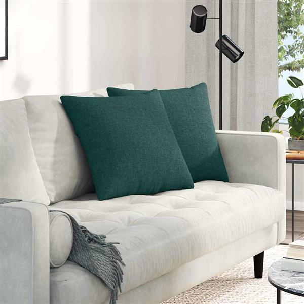 Grote foto vidaxl sofa kussens 2 pcs donkergroen 50 x 50 cm stof huis en inrichting woningdecoratie