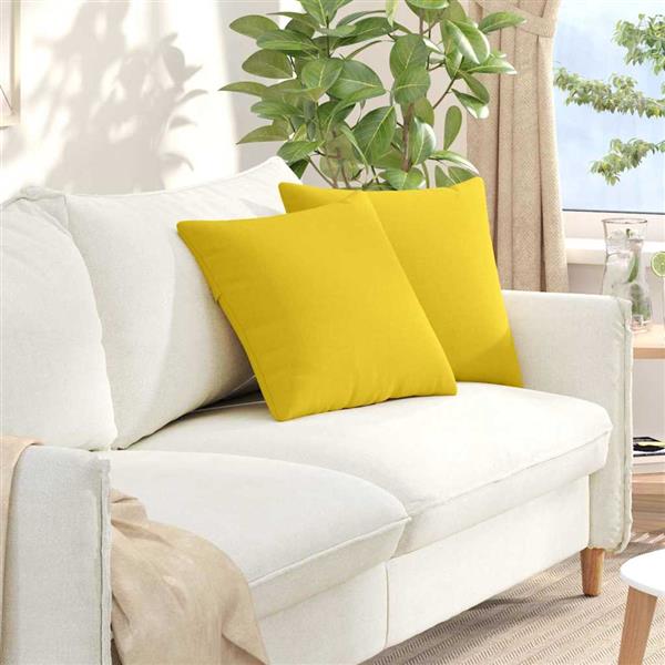 Grote foto vidaxl sofa kussens 2 pcs lichtgeel 45 x 45 cm stof huis en inrichting woningdecoratie