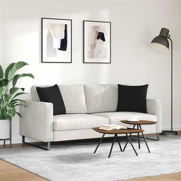 Grote foto vidaxl sofa kussens 2 pcs zwart 45 x 45 cm stof huis en inrichting woningdecoratie