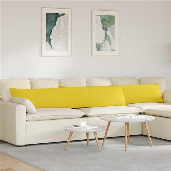 Grote foto vidaxl sofa kussens 2 pcs lichtgeel 200 x 40 cm stof huis en inrichting woningdecoratie