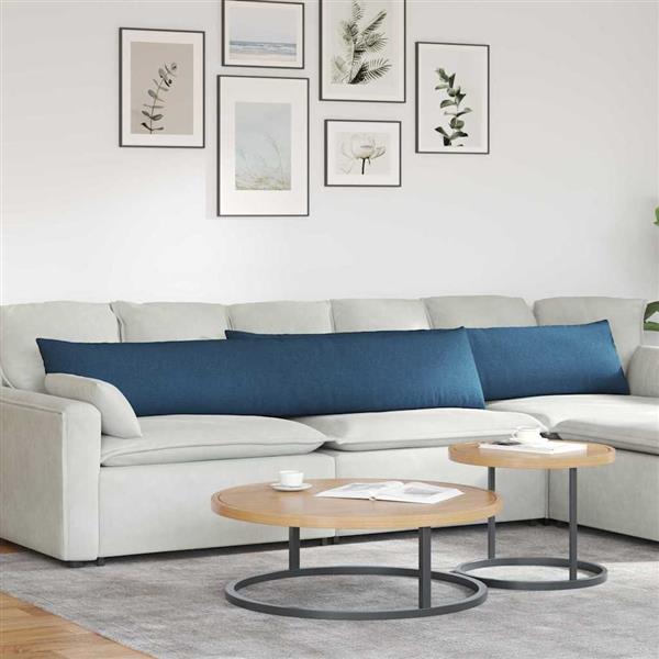 Grote foto vidaxl sofa kussens 2 pcs blauw 200 x 40 cm stof huis en inrichting woningdecoratie