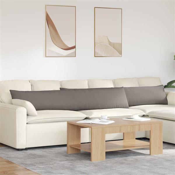 Grote foto vidaxl sofa kussens 2 pcs taupe 200 x 40 cm stof huis en inrichting woningdecoratie