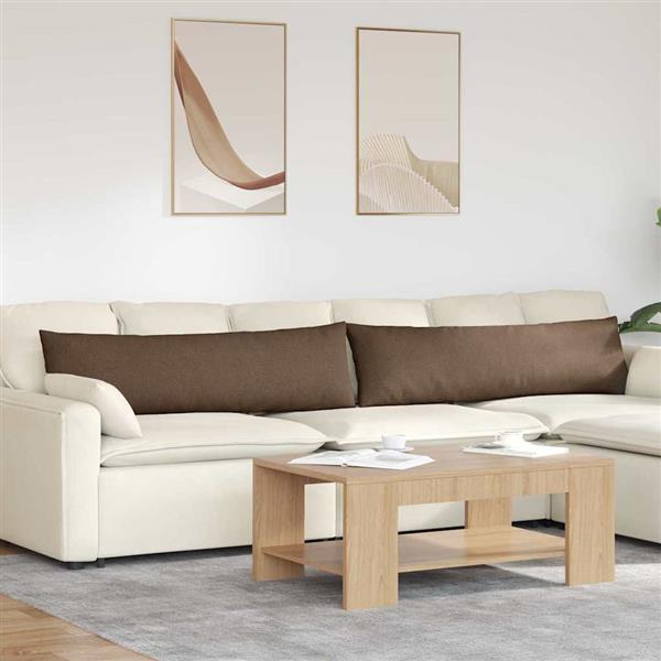 Grote foto vidaxl sofa kussens 2 pcs bruin 145 x 40 cm stof huis en inrichting woningdecoratie